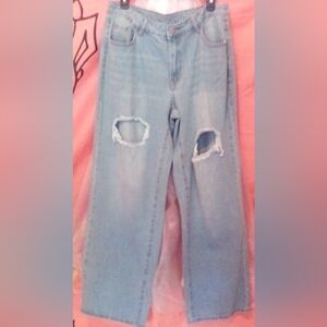 SHEIN Light Blue Ripped  Jeans